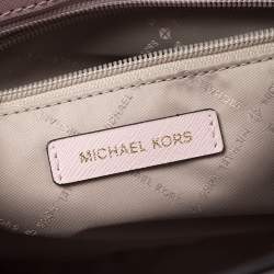 Pre Owned حقيبة يد مايكل كورس مرصعة سلما جلد وردية فاتحة