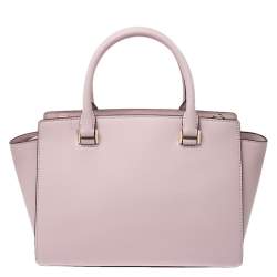 Pre Owned حقيبة يد مايكل كورس مرصعة سلما جلد وردية فاتحة