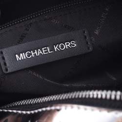Pre Owned Michael Kors Metallic Silver Mirror Leather Kara Boston Bag