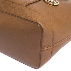 Pre Owned حقيبة يد مايكل كوري "جيت سيت تراڨيل" صغيرة جلد بني فاتح