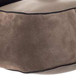 Pre Owned Michael Kors Taupe Leather and Nubuck Josie Hobo