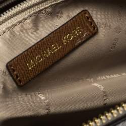 Pre Owned حقيبة يد مايكل كورس سيارا كبيرة كانفاس مقوى شهيرة بيضاء فانيلا