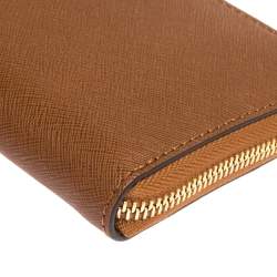 Pre Owned Michael Kors Brown Leather Jet Set Travel Continental Wallet