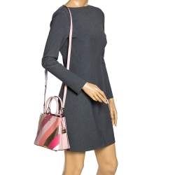 مملوكة مسبقًا Michael Kors Multicolor Striped Leather and Python Embossed Adele Tote