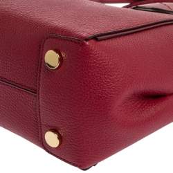 Pre Owned Michael Kors Rasperry Red Leather Mae Tote