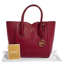 Pre Owned Michael Kors Rasperry Red Leather Mae Tote