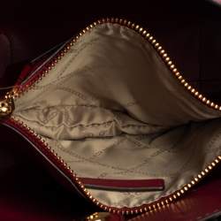 Pre Owned Michael Kors Rasperry Red Leather Mae Tote