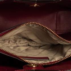 Pre Owned Michael Kors Rasperry Red Leather Mae Tote