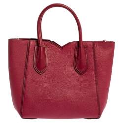 Pre Owned Michael Kors Rasperry Red Leather Mae Tote