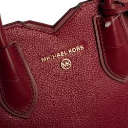 Pre Owned Michael Kors Rasperry Red Leather Mae Tote