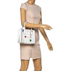 Pre Owned حقيبة يد مايكل كورس "ميرسير لوف" جلد مخرم أبيض