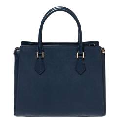 Pre Owned Michael Kors Navy Blue Saffiano Leather Large Hope Tote
