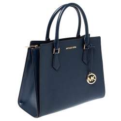 Pre Owned Michael Kors Navy Blue Saffiano Leather Large Hope Tote