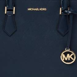 Pre Owned Michael Kors Navy Blue Saffiano Leather Large Hope Tote