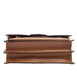 Pre Owned Michael Kors Beige/Tan Monogram Coated Canvas and Leather Jade Shoulder Bag