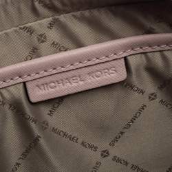 Pre Owned Michael Kors Powder Pink Leather Jet Set Crossbody Bag