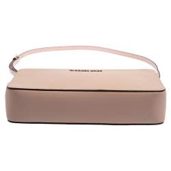 Pre Owned Michael Kors Powder Pink Leather Jet Set Crossbody Bag