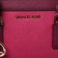 Pre Owned حقيبة يد مايكل كورس ديلون جلد أحمر و راسبري