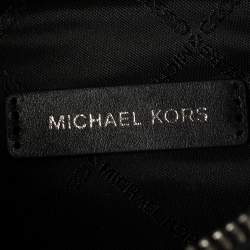 Pre Owned Michael Kors Black/White Signature Coated Canvas and Leather Mott Belt Bag