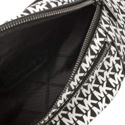 Pre Owned Michael Kors Black/White Signature Coated Canvas and Leather Mott Belt Bag
