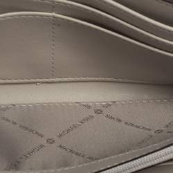 Pre Owned Michael Kors Grey Leather Jet Set Wallet On Chain