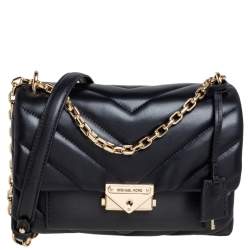 Pre Owned Michael Kors Black Quilted Leather Medium Cece Shoulder Bag