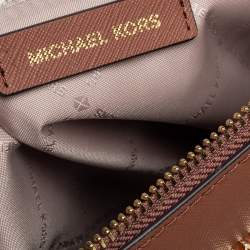 Pre Owned حقيبة يد توتس مايكل كورس شارلوت جلد بني فاتح بسحاب علوي