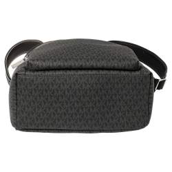 Pre Owned Michael Kors Black Signature Coated Canvas Large Erin Backpack