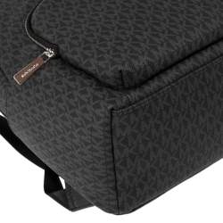 Pre Owned Michael Kors Black Signature Coated Canvas Large Erin Backpack