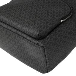 Pre Owned Michael Kors Black Signature Coated Canvas Large Erin Backpack