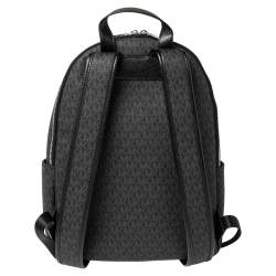 Pre Owned Michael Kors Black Signature Coated Canvas Large Erin Backpack