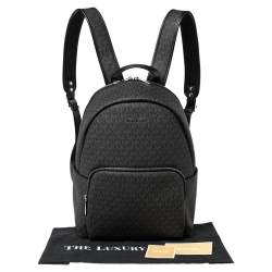 Pre Owned Michael Kors Black Signature Coated Canvas Large Erin Backpack