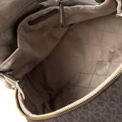 Pre Owned حقيبة ظهر مايكل كورس ايرين كانفاس مقوى بالشعار بنية كبيرة 