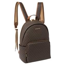 Pre Owned حقيبة ظهر مايكل كورس ايرين كانفاس مقوى بالشعار بنية كبيرة 