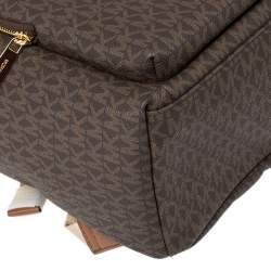 Pre Owned حقيبة ظهر مايكل كورس ايرين كانفاس مقوى بالشعار بنية كبيرة 