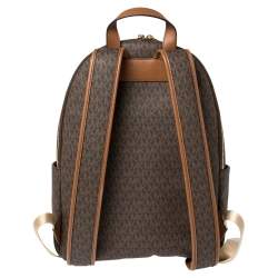 Pre Owned حقيبة ظهر مايكل كورس ايرين كانفاس مقوى بالشعار بنية كبيرة 