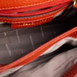 Pre Owned Michael Kors Orange Leather Maxine Saddle Bag