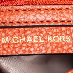 Pre Owned Michael Kors Orange Leather Maxine Saddle Bag