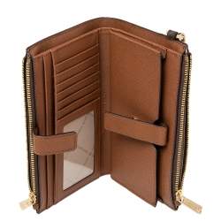 Pre Owned محفظة توري برش جيت سيت ترافيل كانفاس مقوى بني سحاب مزدوج حمالة معصم