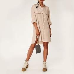 Pre Owned محفظة توري برش جيت سيت ترافيل كانفاس مقوى بني سحاب مزدوج حمالة معصم