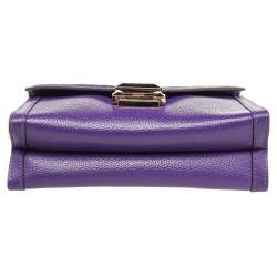 مملوكة مسبقًا حقيبة كتف مايكل كورس جلد بنفسجي بقلاب