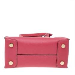 Pre Owned Michael Kors Pink Leather Mini Mercer Tote