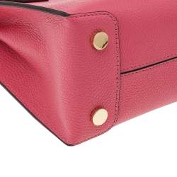 Pre Owned Michael Kors Pink Leather Mini Mercer Tote