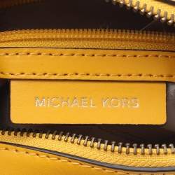 Pre Owned Michael Kors Multicolor Leather Woven Studded Camera Crossbody Bag