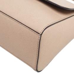 Pre Owned Michael Kors Beige Leather Sofia Top Handle Bag