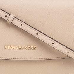 Pre Owned Michael Kors Beige Leather Sofia Top Handle Bag