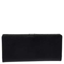 مملوكة مسبقًا محفظة مايكل كورس جلد سافيانو أسود ثنائية الطي