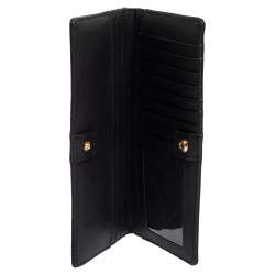 مملوكة مسبقًا محفظة مايكل كورس جلد سافيانو أسود ثنائية الطي