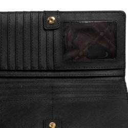 مملوكة مسبقًا محفظة مايكل كورس جلد سافيانو أسود ثنائية الطي