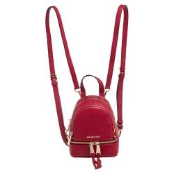 Michael Kors Abbey Backpack Leather Bag In Red /gold